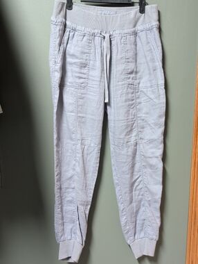Calvin Klein 100% linen Women's Medium Joggers light blue/gray